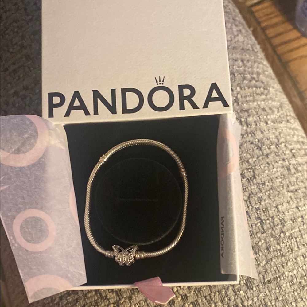 Pandora silver Butterfly clasp bracelet